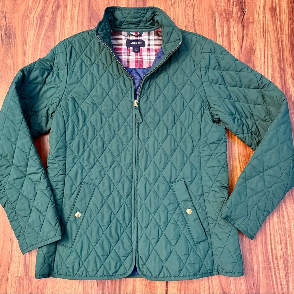 Lands' End Forest Green Quilted Jacket